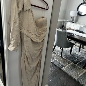 JLUXLABEL Cream one Sleeve Dress